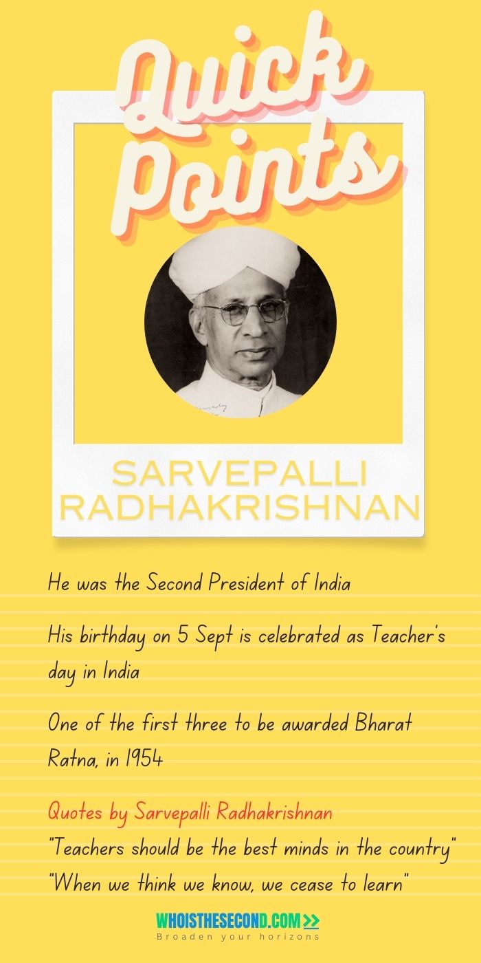 Infographics - Second President of India Sarvepalli Radhakrishnan